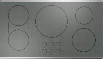 Overhead view of the Café CHP90362TSS induction cooktop