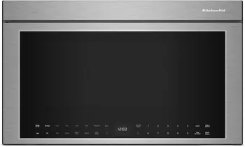 Front view of the KitchenAid KMMF530PPS over the range microwave