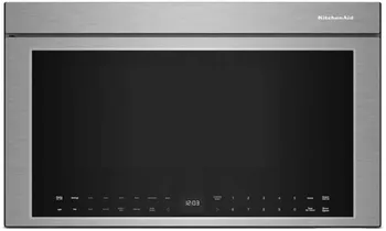 Front view of the KitchenAid KMMF530PPS over the range microwave