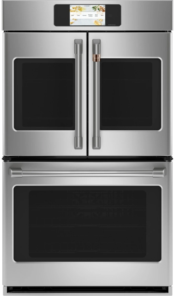 Front view of the Café CTD90FP2NS1 French door oven 