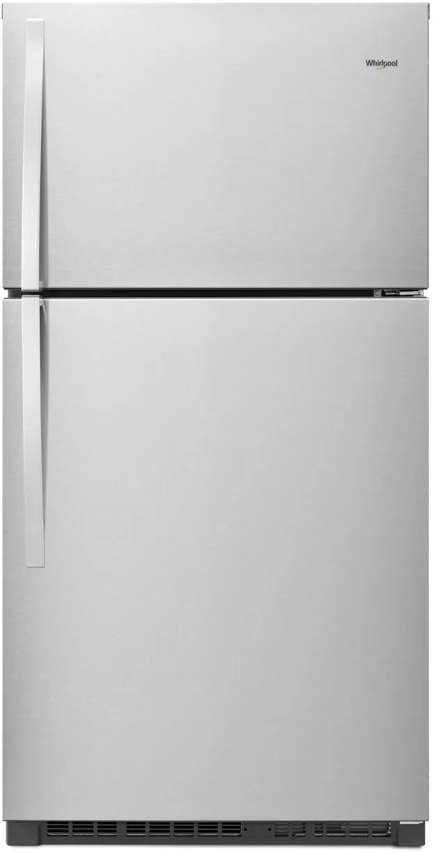 Front view of the Whirlpool WRT541SZDZ top freezer refrigerator 