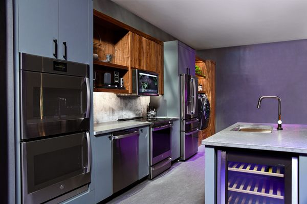 A kitchen featuring GE Profile appliances 