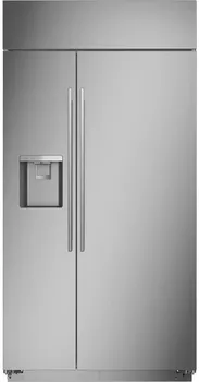 Front view of the Monogram ZISS420DNSS refrigerator 