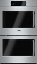 Front view of the Bosch Benchmark Series HBLP651LUC double wall oven