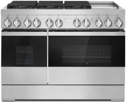 Front view of the Jenn Air NOIR collection JDSP548HM range 