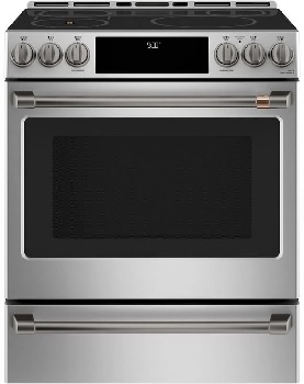 Front view of the Café CHS90XP2MS1 induction range 