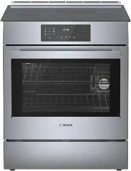 Front view of the Bosch 800 Series HII8057U induction range 