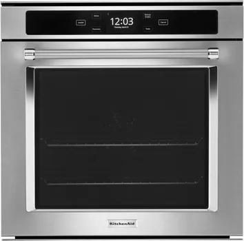 Front view of the KitchenAid KOSC504PPS oven 