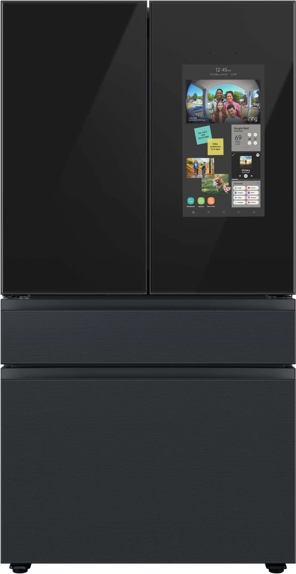 Front view of Samsung RF23BB89008M 36” French door refrigerator 
