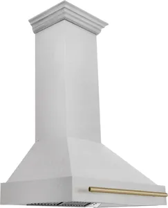 Front view of the ZLINE Autograph Edition DuraSnow range hood 