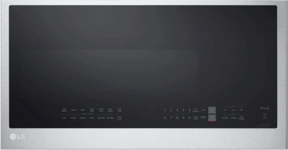 Front view of the LG over the range microwave 