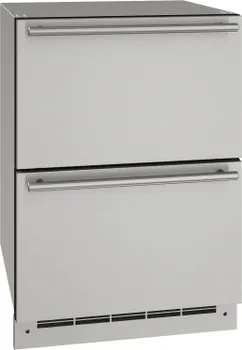 Front view of the U-Line UODR124-SS61A drawer refrigerators 