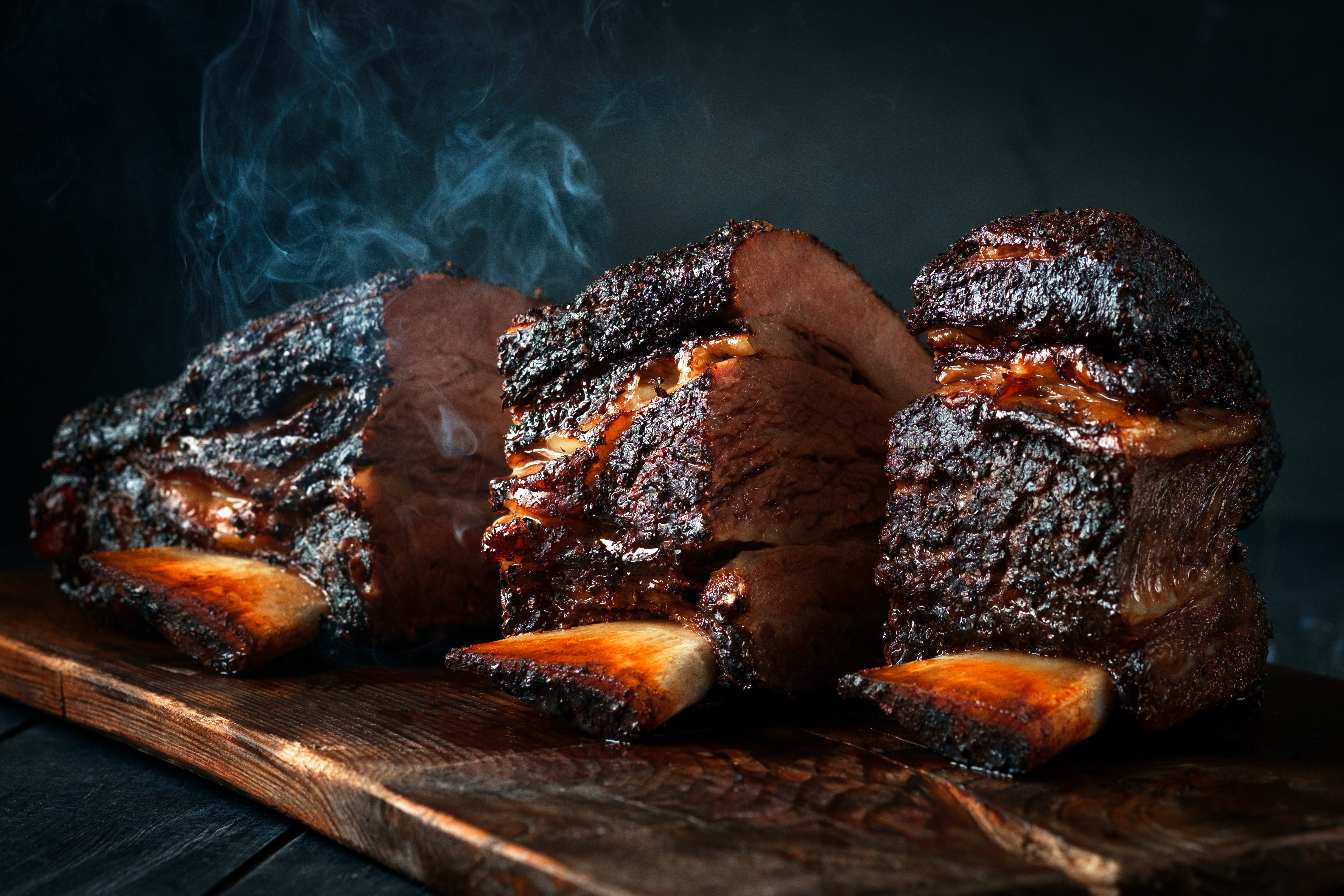 A shot of smoked brisket 