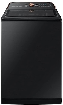 Front view of the Samsung WA55A7700AV top load washer 