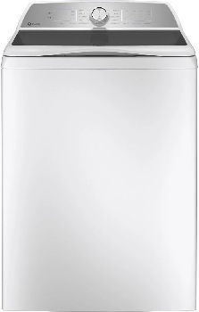 Front view of the GE Profile PTW600BSRWS top load washer 