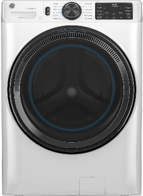 Front view of the GE GFW655SSVWW front load washer 