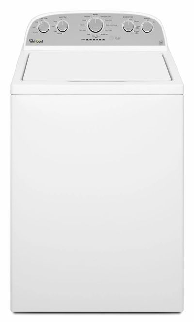 Front view of Whirlpool WTW5000DW top load impeller washer 