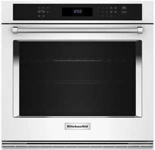 Front view of the KitchenAid KOES530PWH wall oven 