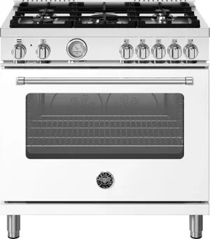 Front view of the Bertazzoni MAS365DFMBIV range 