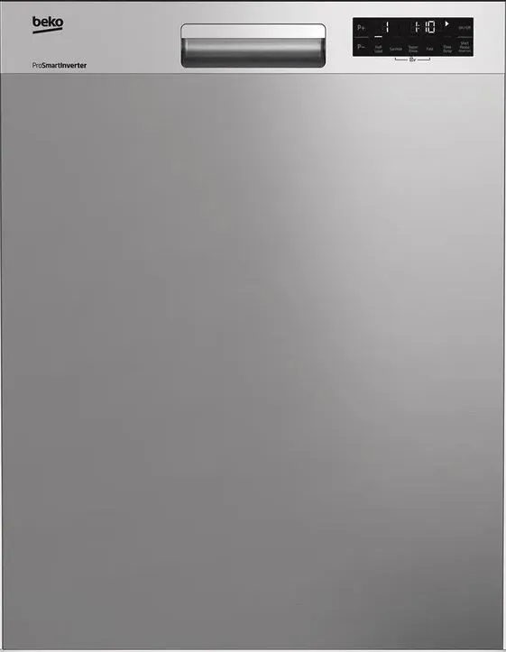 Front view of Beko DUT25401X stainless steel dishwasher 