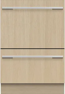Front view of the Fisher & Paykel Series 9 DD24DTI9 N  double drawer dishwasher 