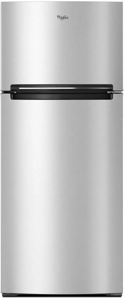 Front view of the Whirlpool WRT518SZFM top freezer refrigerator 