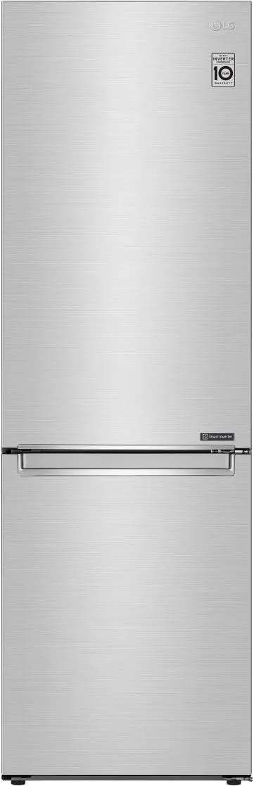 Front view of the LG LRBCC1204S bottom freezer refrigerator 