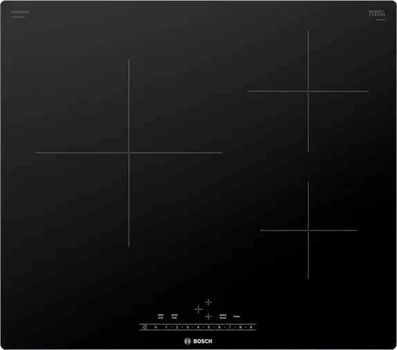 Overhead view of the Bosch NIT5460UC 24” induction cooktop 