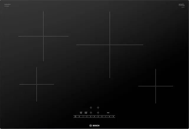Overhead view of the Bosch 500 Series NIT5060UC induction cooktop 