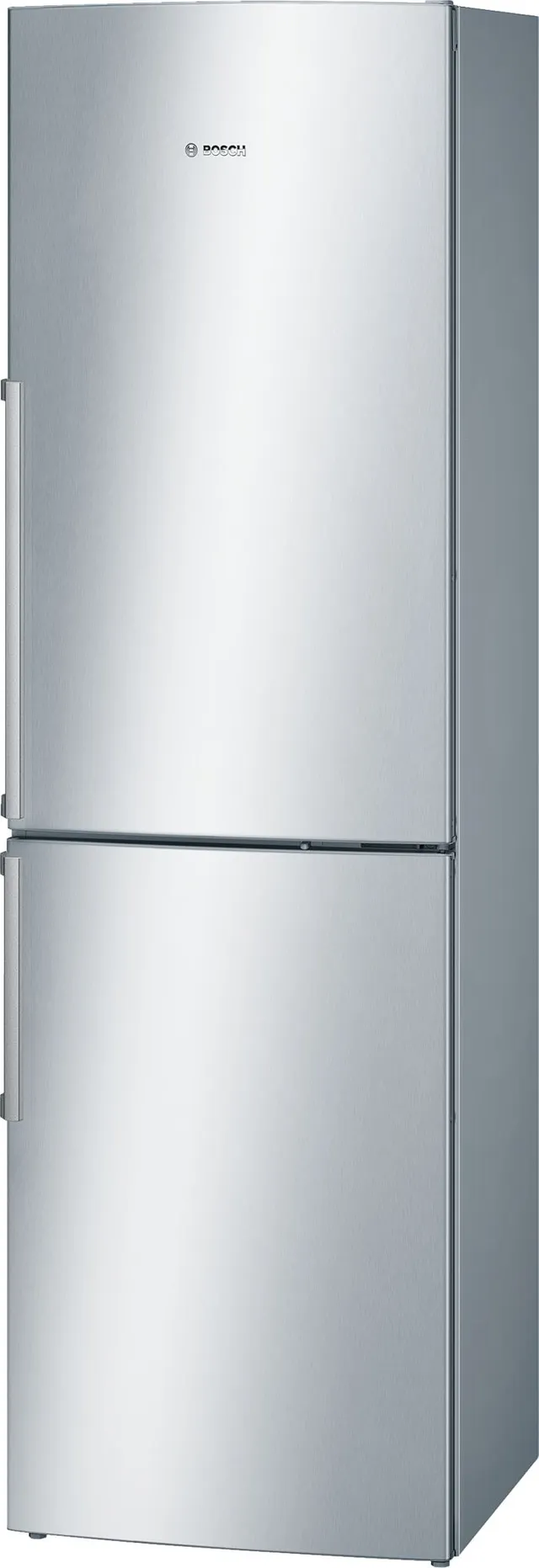 Front view of the Bosch B11CB50SSS 500 Series bottom freezer refrigerator 