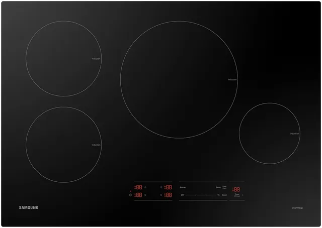 Overhead view of the Samsung NZ30A3060UK 30” induction cooktop 