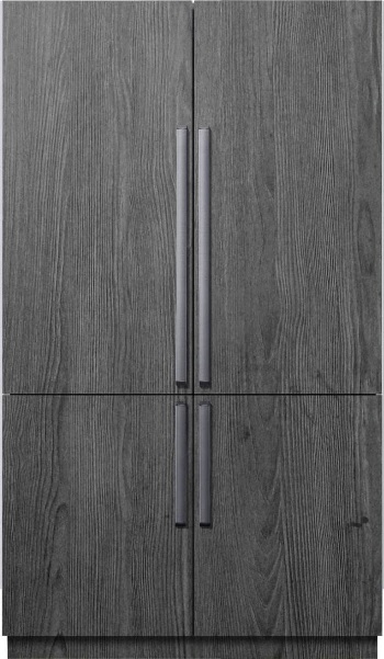 Front view of the Dacor DRF485300AP built-in French door refrigerator 