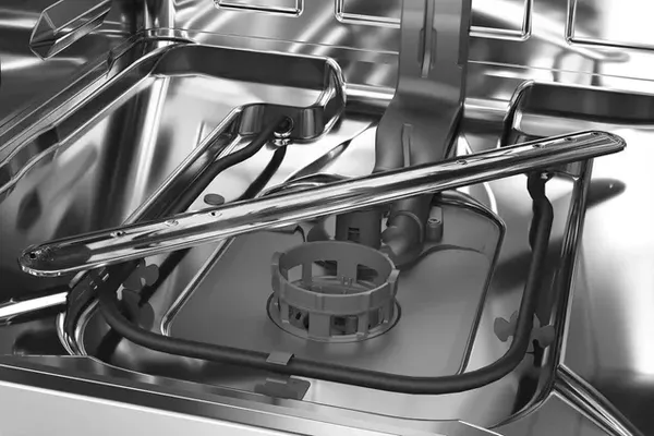 The inside of the KitchenAid KDTE204KWH dishwasher 