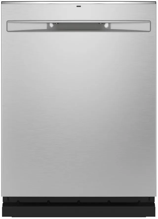 Front view of the GE GDP645SYNFS dishwasher 