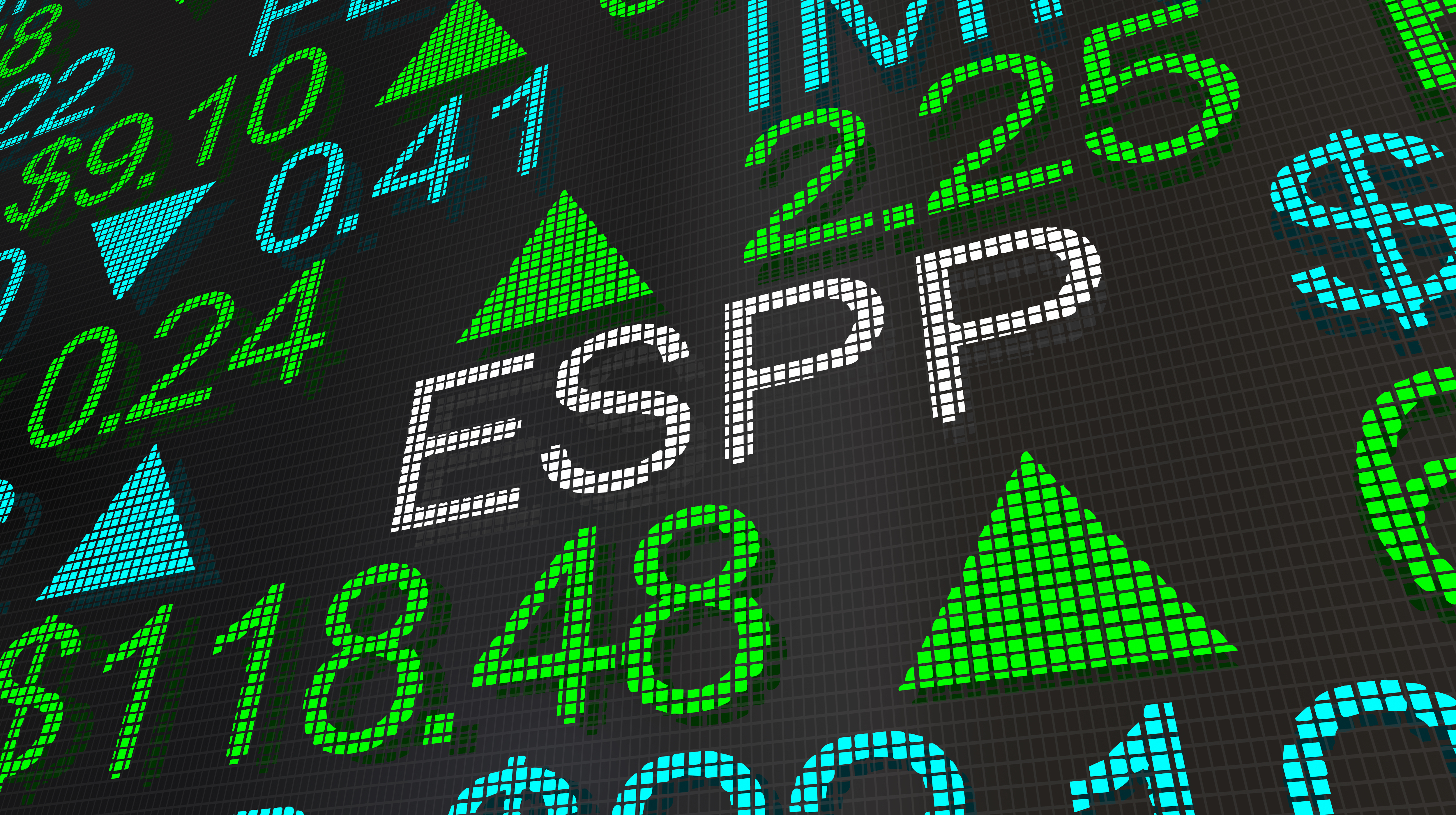  A stock market board featuring ESPP prices 