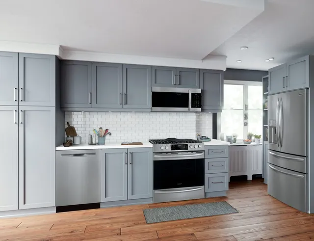 A Frigidaire Gallery FGGH3047VF gas range in a kitchen 