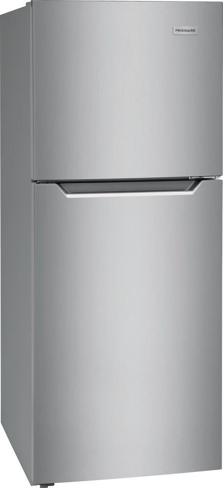 Front view of Frigidaire FFET1022UV stainless steel top freezer refrigerator