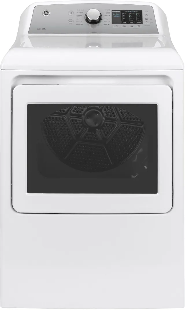 Front view of the GE GTD72EBSNWS dryer 