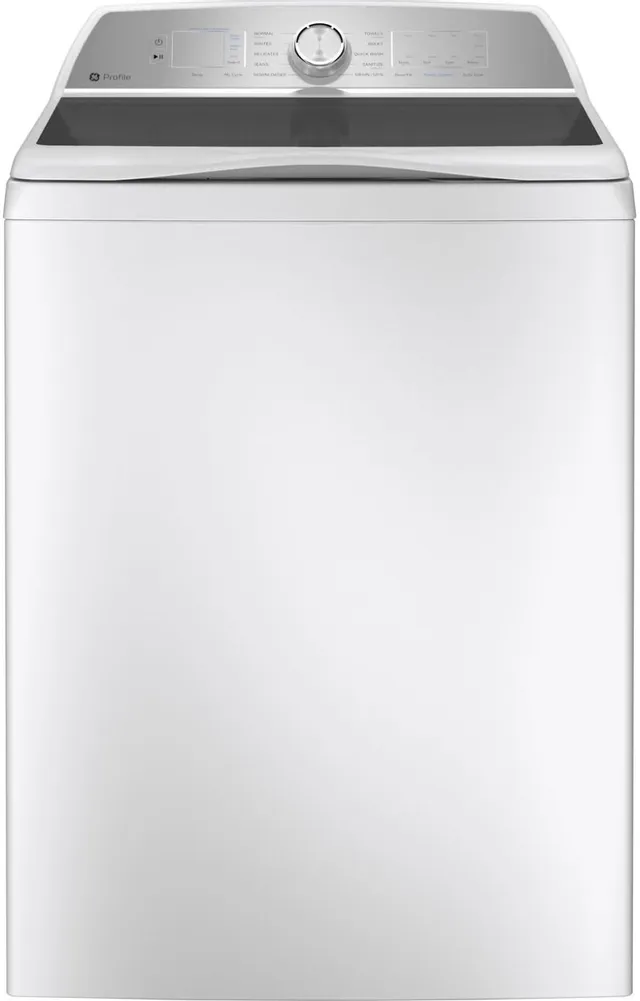 Front view of the GE Profile PTW600BSRWS top load washer 