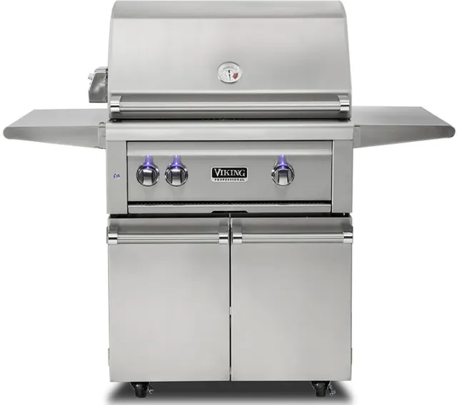 Front view of the Viking 5 Series VQGFS5301NSS freestanding gas grill 
