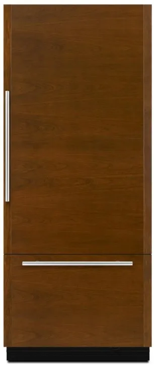 Front view of the JennAir JB36NXFXRE bottom freezer refrigerator 