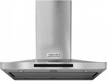 Front view of the KitchenAid KVIB606DSS island range hood 