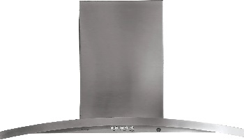 Front view of the GE Profile PV977NSS island range hood 