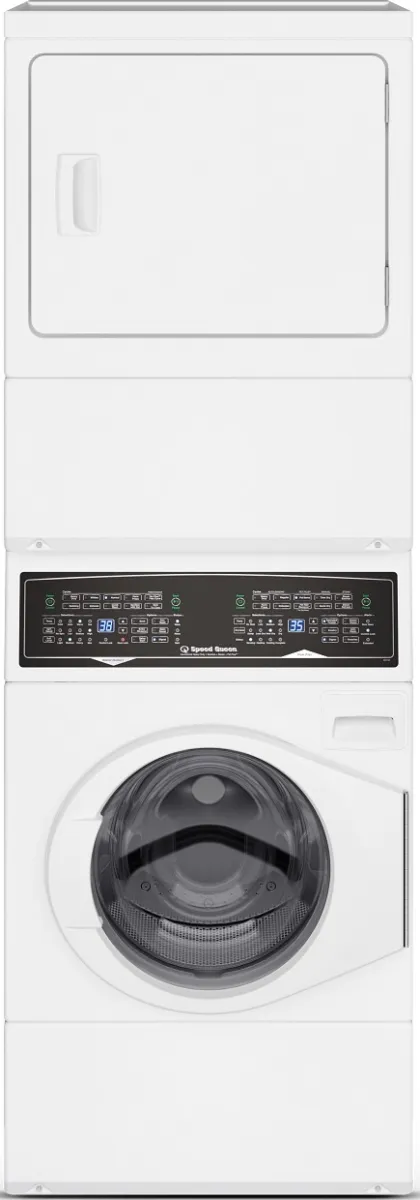 Front view of the Speed Queen SF7007WE laundry center 