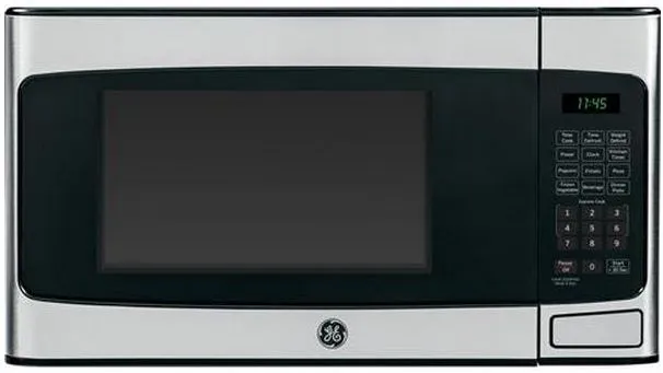 Front view of the GE JES1145SHSS countertop microwave 