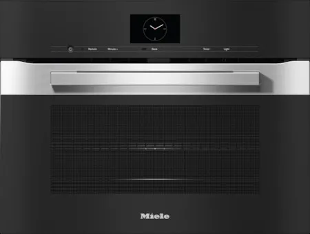 Front view of the Miele H 7640 BM CTS 24” speed oven 