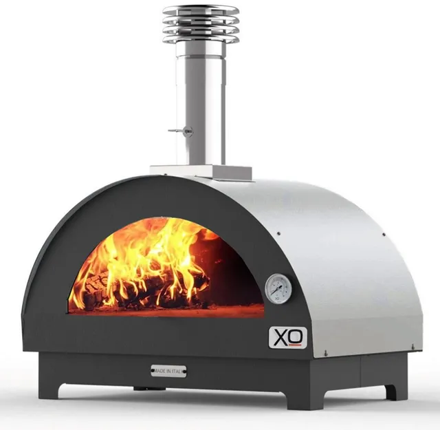 Front view of the XO XOPIZZA1SS 28” wood-fired pizza oven 