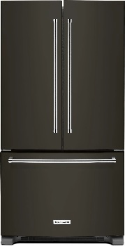 Front view of the KitchenAid KRFC300EBS refrigerator 