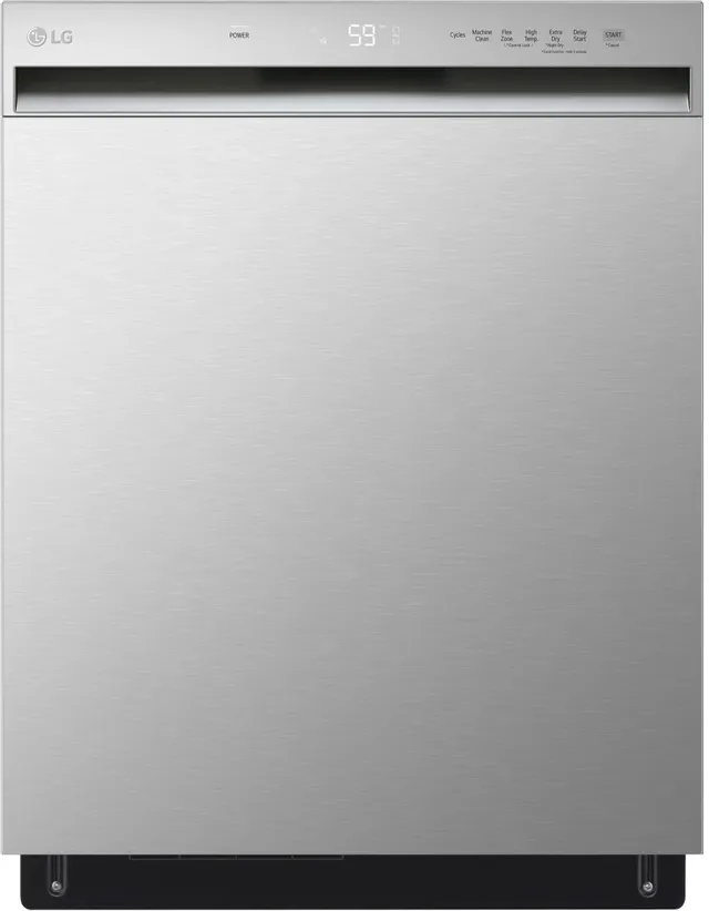 Front view of the LG LDFN3432T dishwasher 