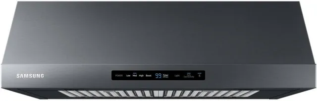 Front view of the Samsung NK30N7000US black stainless steel under cabinet hood 